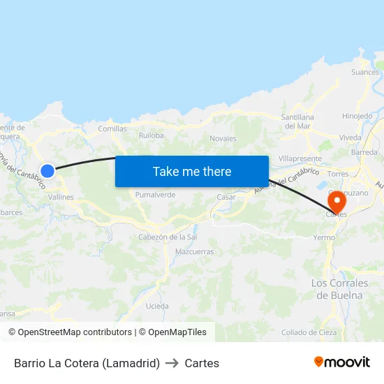 Barrio La Cotera (Lamadrid) to Cartes map