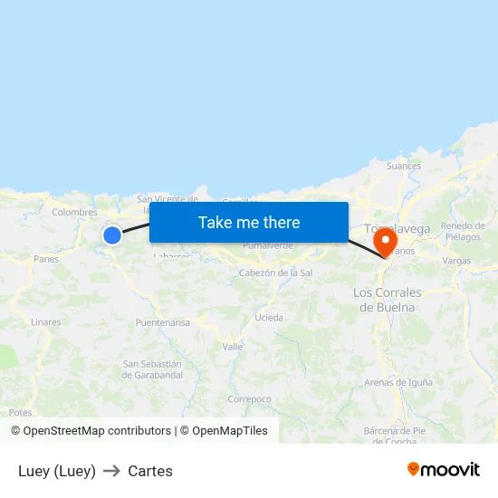Luey (Luey) to Cartes map