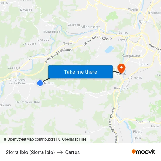 Sierra Ibio (Sierra Ibio) to Cartes map