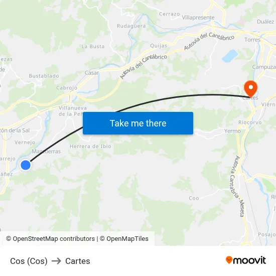 Cos (Cos) to Cartes map