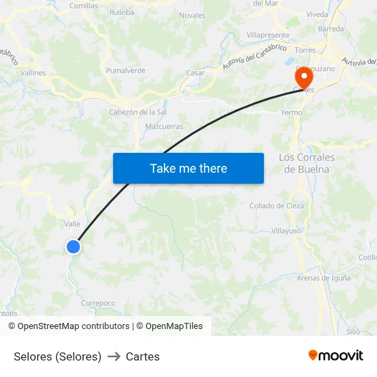 Selores (Selores) to Cartes map