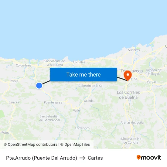 Pte.Arrudo (Puente Del Arrudo) to Cartes map