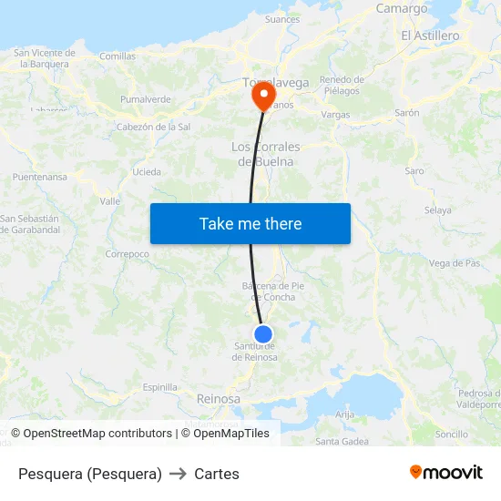 Pesquera (Pesquera) to Cartes map