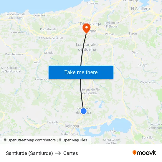 Santiurde (Santiurde) to Cartes map