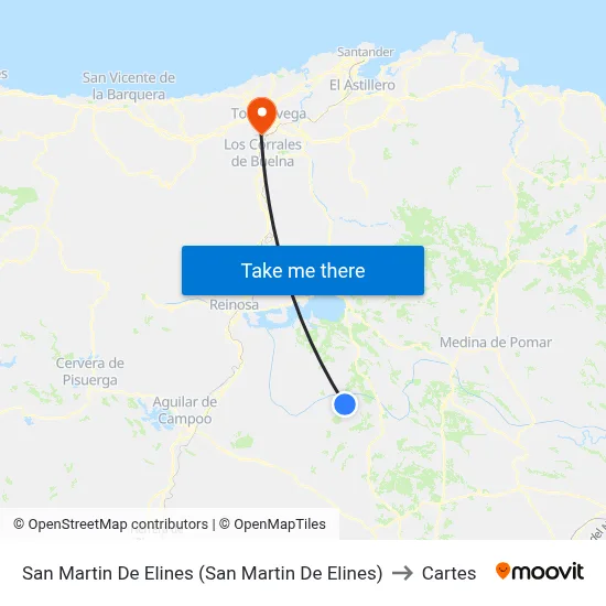 San Martin De Elines (San Martin De Elines) to Cartes map