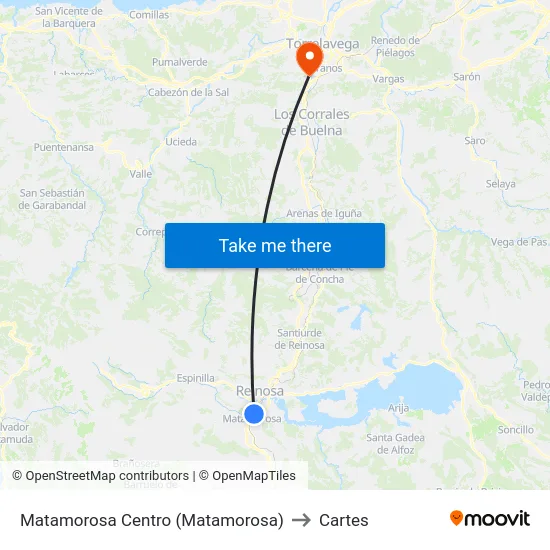Matamorosa Centro (Matamorosa) to Cartes map
