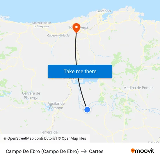 Campo De Ebro (Campo De Ebro) to Cartes map