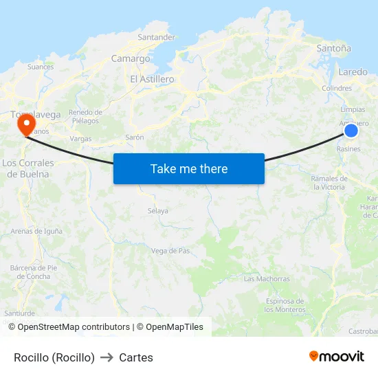 Rocillo (Rocillo) to Cartes map