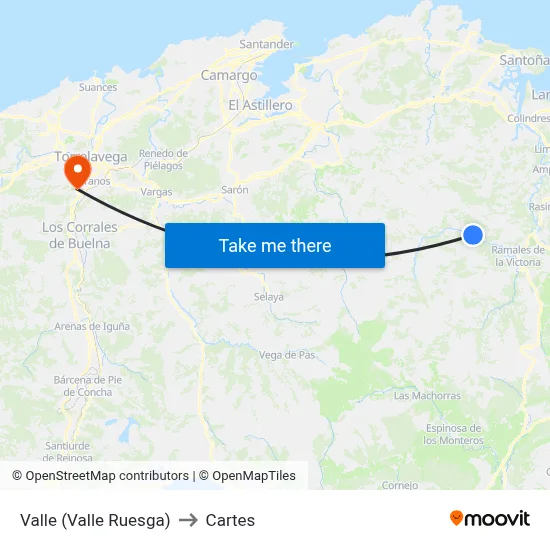 Valle (Valle Ruesga) to Cartes map