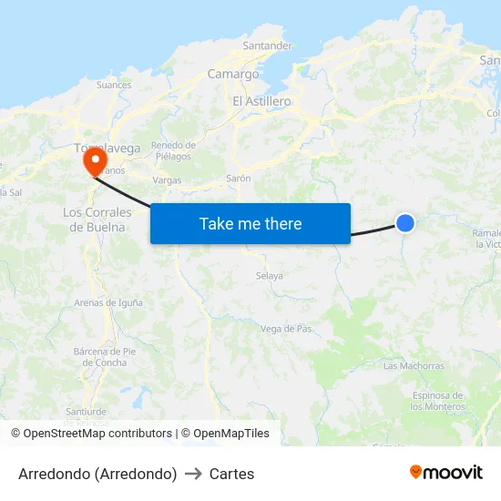 Arredondo (Arredondo) to Cartes map