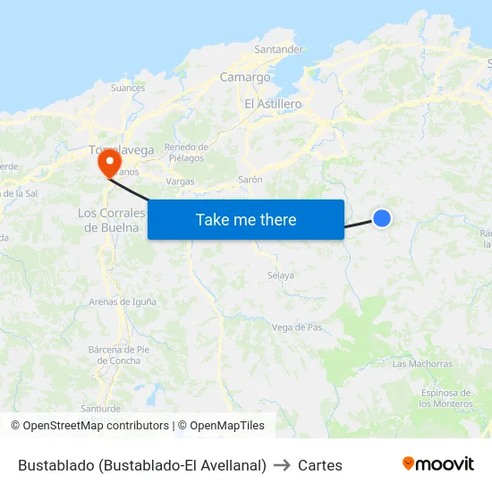 Bustablado (Bustablado-El Avellanal) to Cartes map