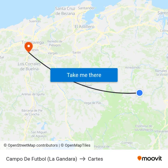 Campo De Futbol (La Gandara) to Cartes map