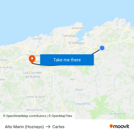 Alto Marin (Hoznayo) to Cartes map