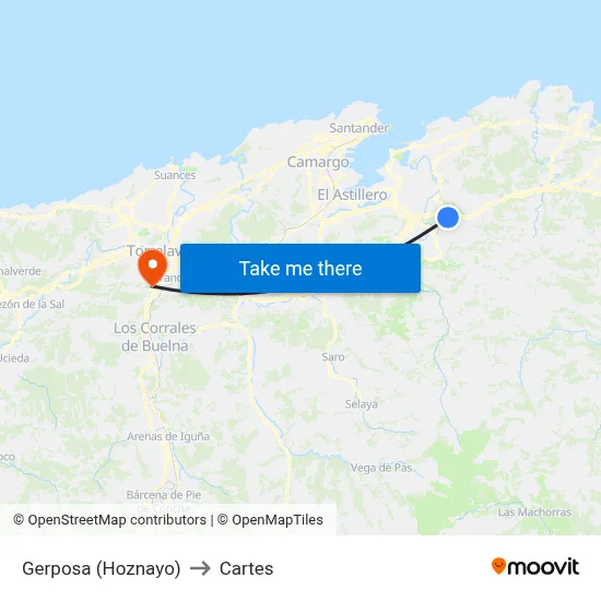 Gerposa (Hoznayo) to Cartes map