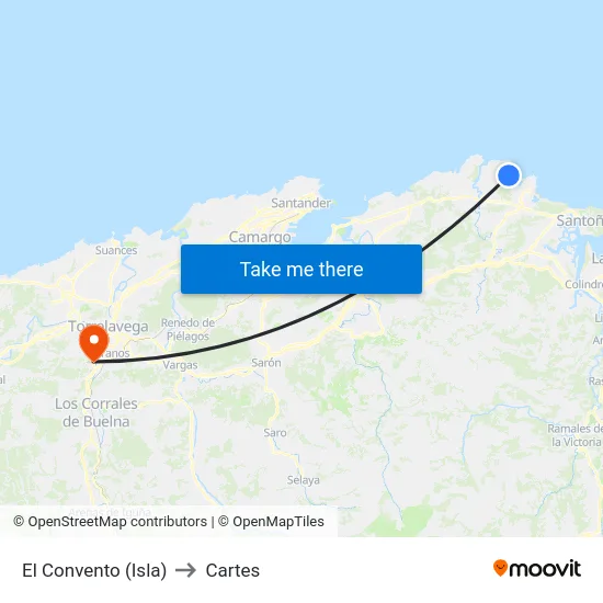 El Convento (Isla) to Cartes map