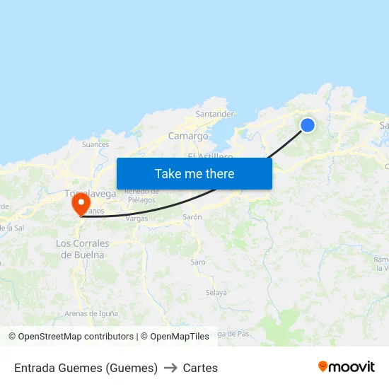 Entrada Guemes (Guemes) to Cartes map