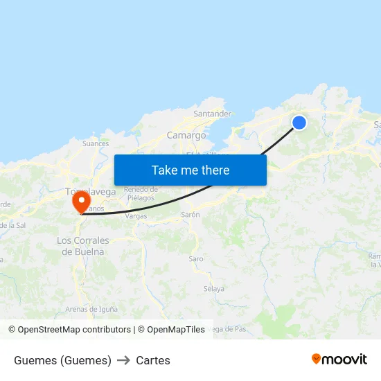 Guemes (Guemes) to Cartes map