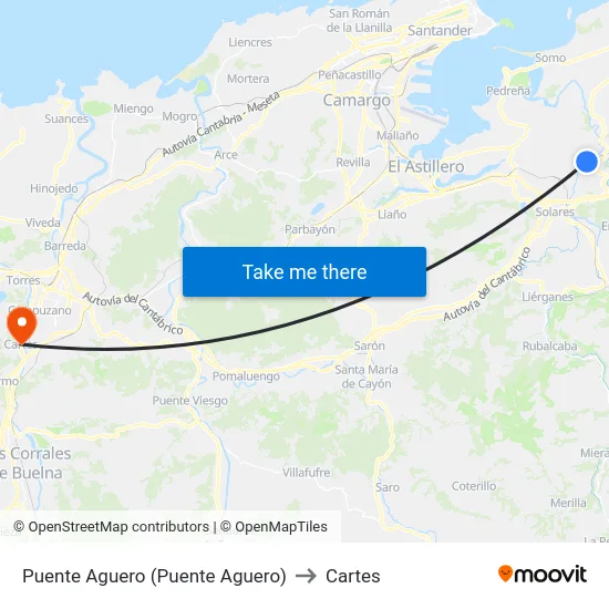 Puente Aguero (Puente Aguero) to Cartes map