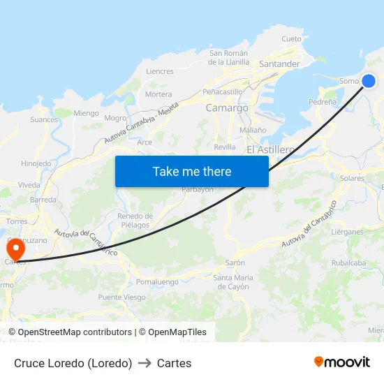 Cruce Loredo (Loredo) to Cartes map
