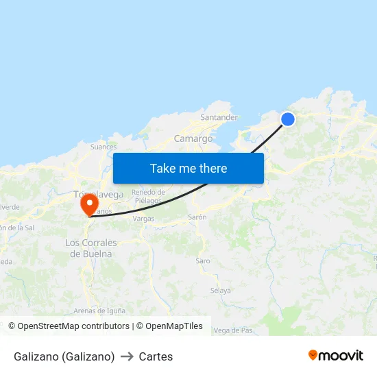 Galizano (Galizano) to Cartes map