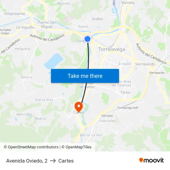 Avenida Oviedo, 2 to Cartes map