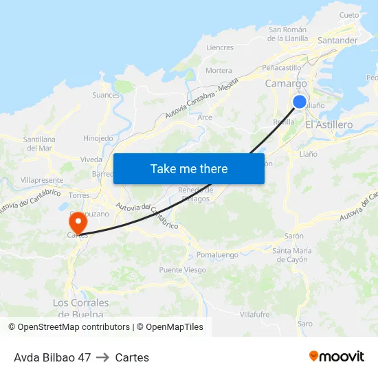 Avda Bilbao 47 to Cartes map