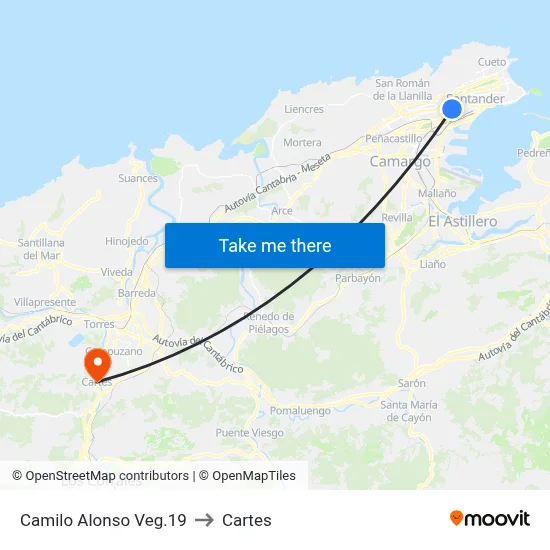 Camilo Alonso Veg.19 to Cartes map