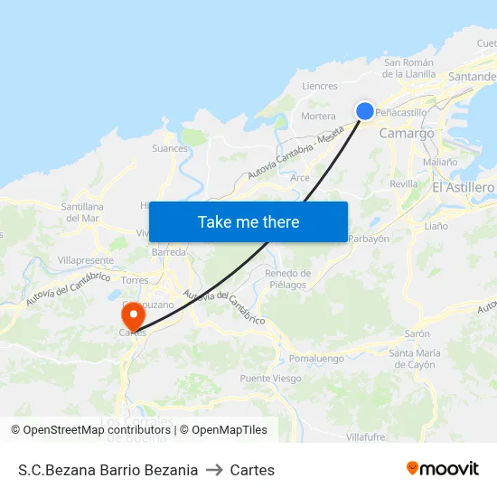 S.C.Bezana Barrio Bezania to Cartes map