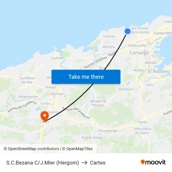 S.C.Bezana C/J.Mier (Hergom) to Cartes map