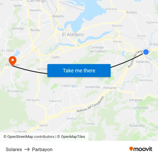 Solares to Parbayon map