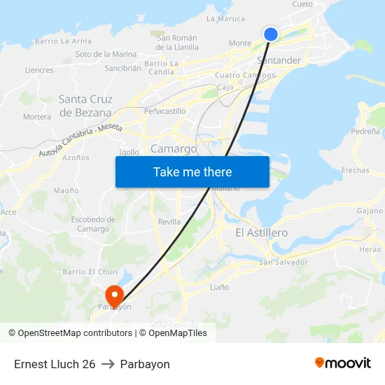 Ernest Lluch 26 to Parbayon map