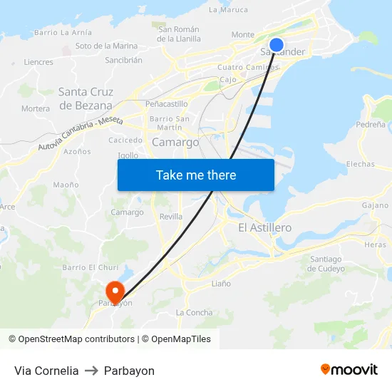 Via Cornelia to Parbayon map