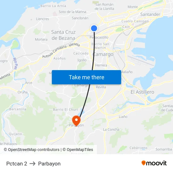 Pctcan 2 to Parbayon map