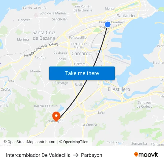 Intercambiador De Valdecilla to Parbayon map