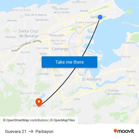 Guevara 21 to Parbayon map