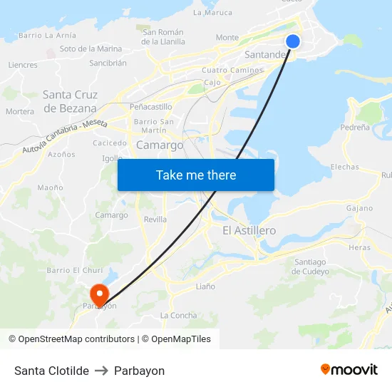 Santa Clotilde to Parbayon map