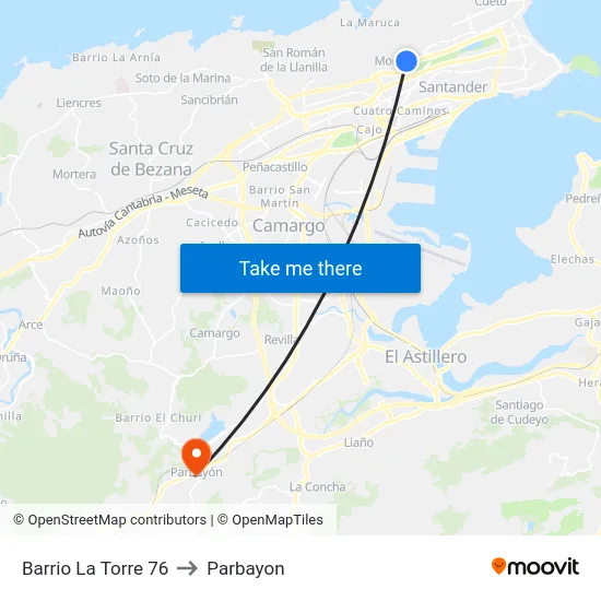 Barrio La Torre 76 to Parbayon map