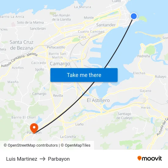 Luis Martinez to Parbayon map