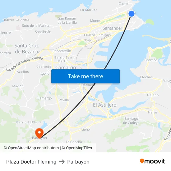 Plaza Doctor Fleming to Parbayon map