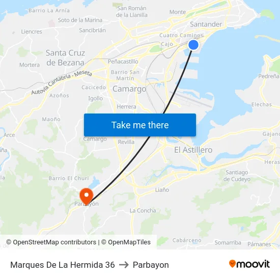 Marques De La Hermida 36 to Parbayon map