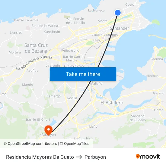 Residencia Mayores De Cueto to Parbayon map