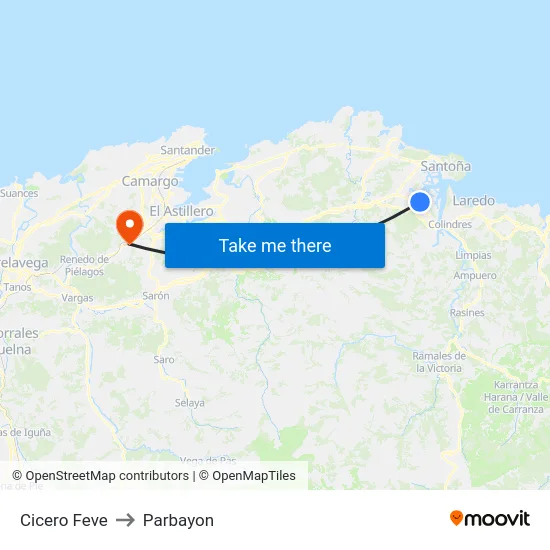 Cicero Feve to Parbayon map