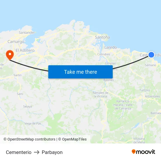 Cementerio to Parbayon map