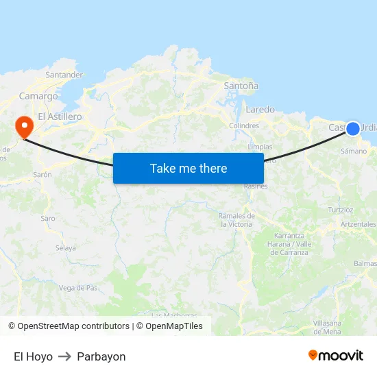 El Hoyo to Parbayon map