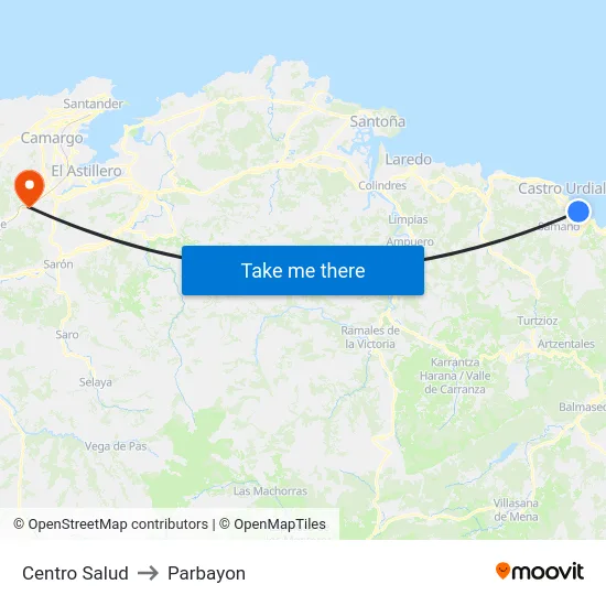 Centro Salud to Parbayon map