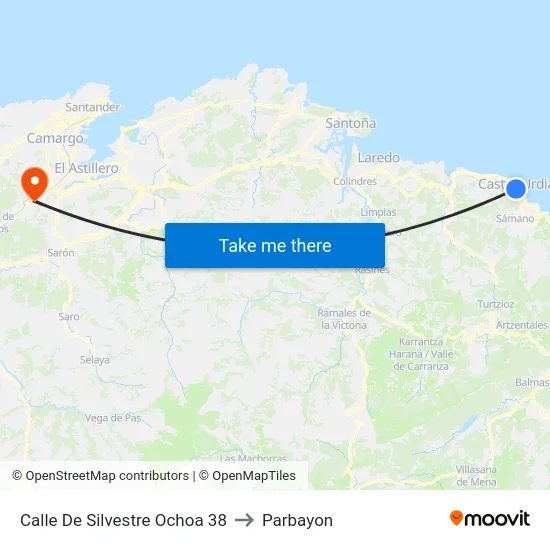 Calle De Silvestre Ochoa 38 to Parbayon map
