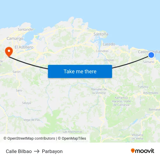 Calle Bilbao to Parbayon map