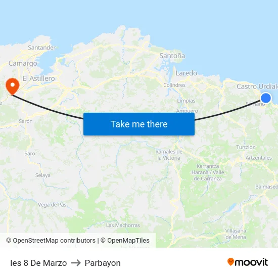 Ies 8 De Marzo to Parbayon map