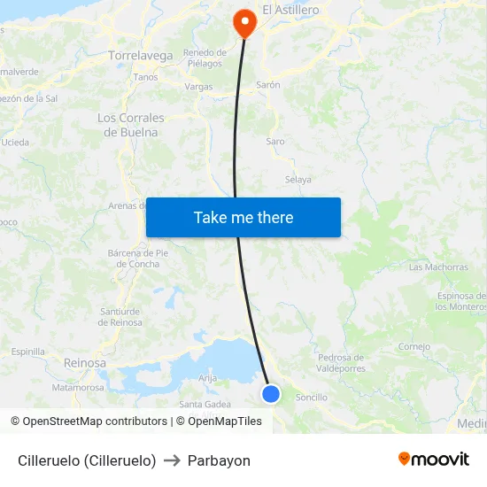 Cilleruelo (Cilleruelo) to Parbayon map