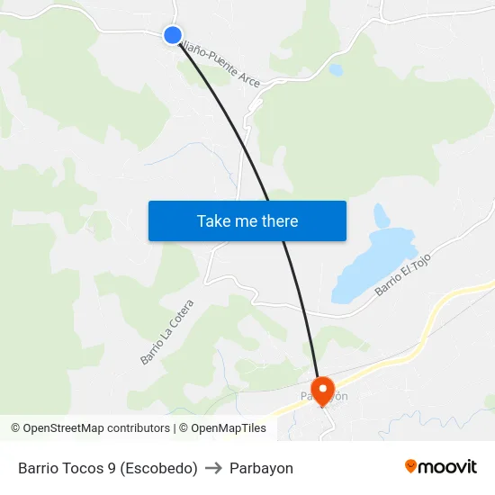 Barrio Tocos 9 (Escobedo) to Parbayon map